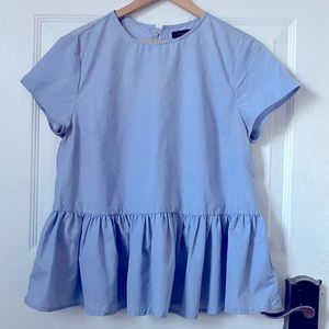 Adorable Blue Peplum Blouse